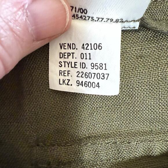 Eddie Bauer Pants Linen Green Women's 8 Cropped Wide Leg Fishingcore Granolagirl - Picture 6 of 10